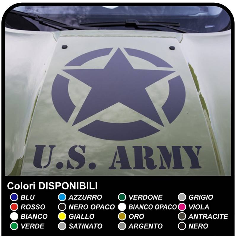 GRAFIC Motorhaube Aufkleber Sterne US Army höchster Qualität Aufkleber (Weiss MATT) von GRAFIC