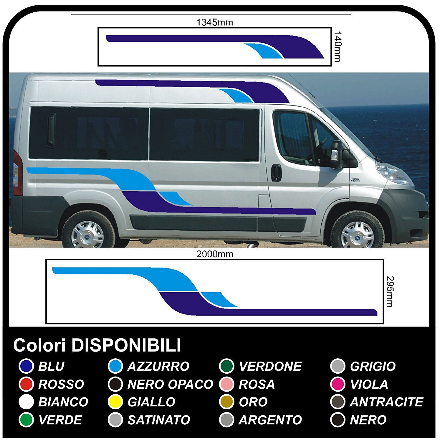 Klebstoffe für Vinyl Grafik Aufkleber Aufkleber Set Wohnmobil RV Motorhome Camper Van Wohnwagen - 12 Grafiken (WIE AUF DEM Bild Gezeigt) von GRAFIC