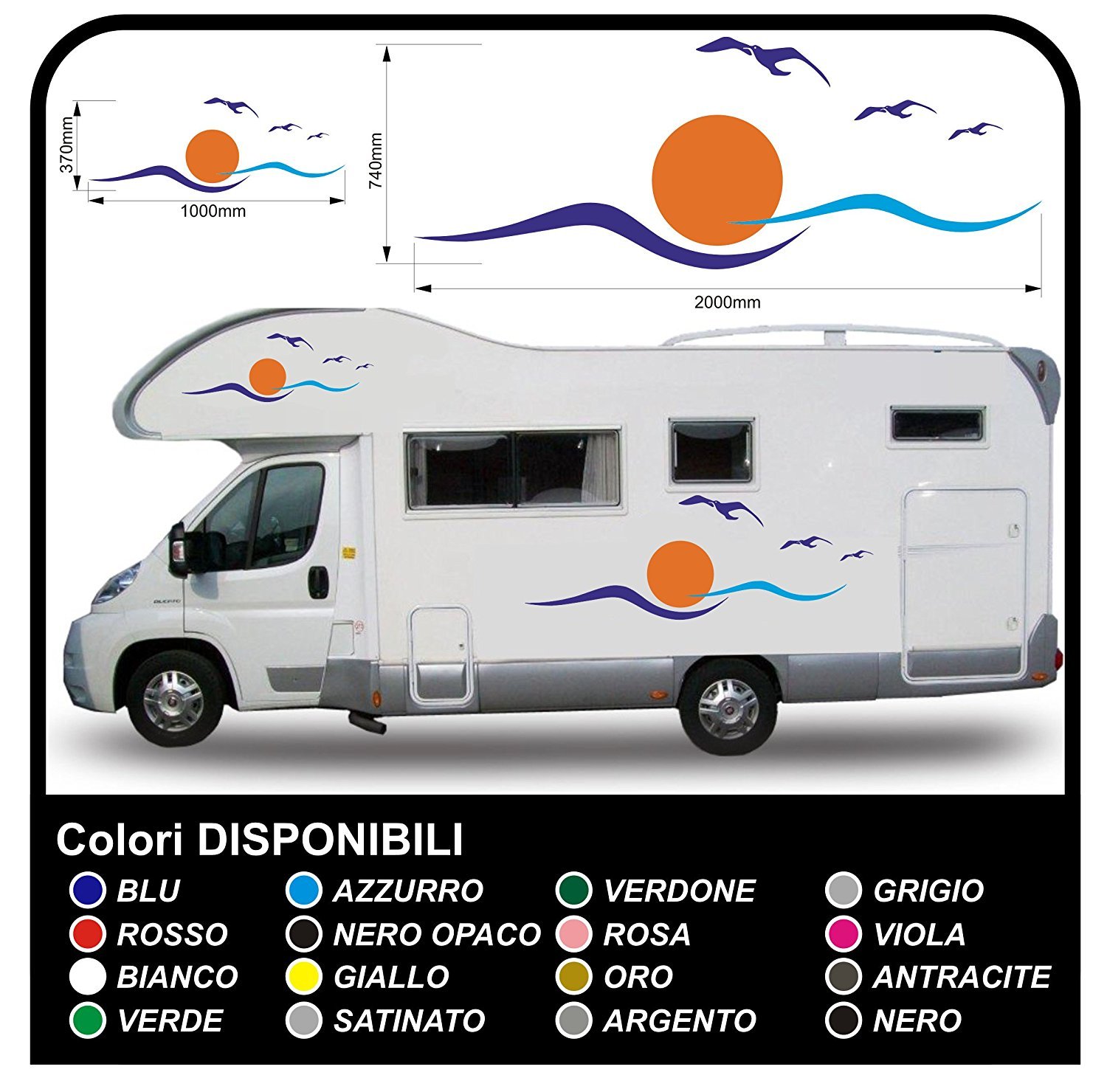 Wohnmobil Wohnwagen Grafik Dekoration Motorhome Aufkleber Camper Sticker Vinyl Wohnmobil Grafiken Streifen Set RV Camper Van Caravan Reisemobil -Grafik 05 (EINE ANDERE Color (Kontakt)) von GRAFIC