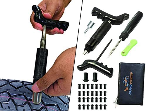 GRAND PITSTOP 36 Pcs Tubeless Tire Puncture Repair Kit with Mushroom Plug for Tyre Punctures and Flats on Cars, Motorcycles, ATV, Trucks & Tractors (30 Mushroom Plugs) von GRAND PITSTOP