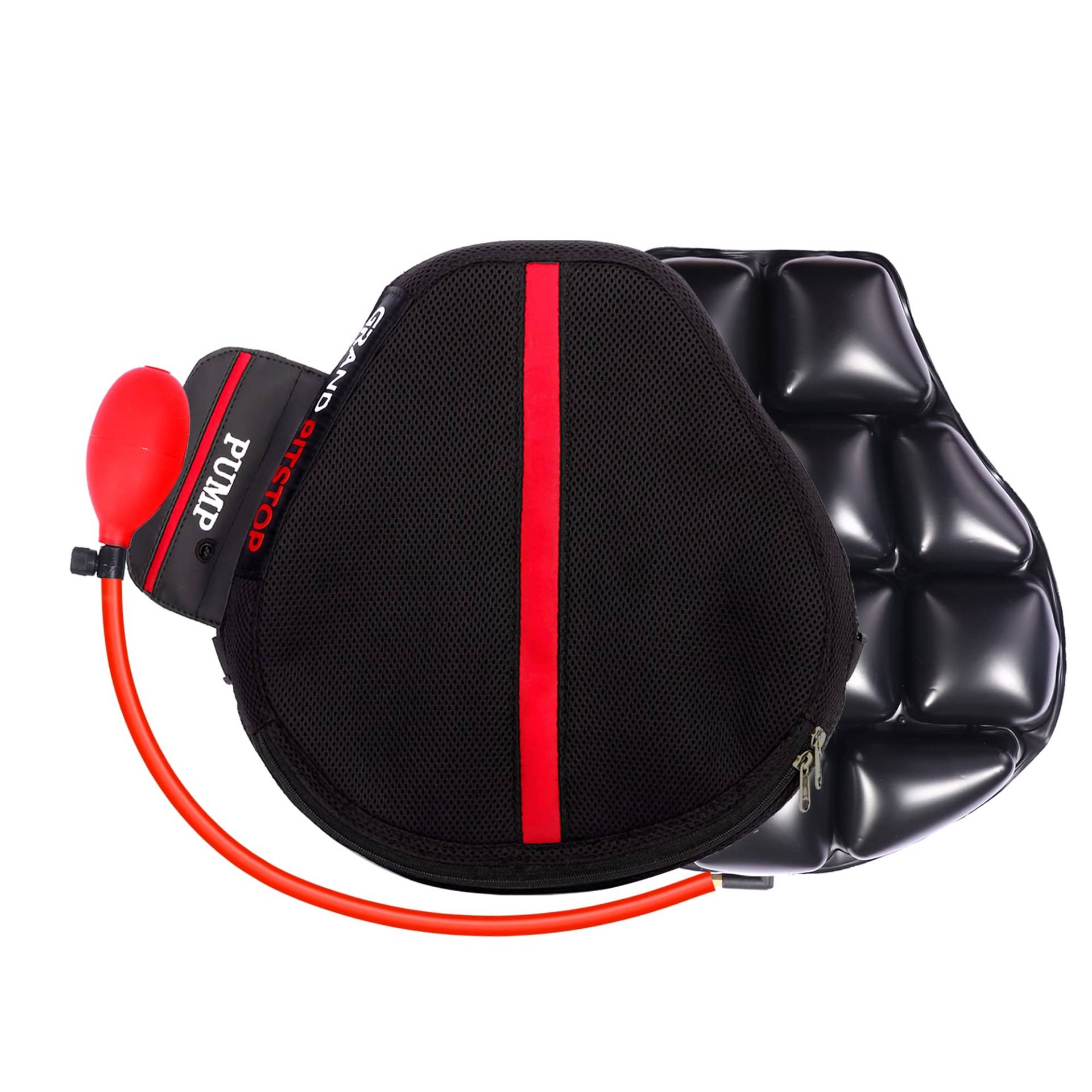 GRAND PITSTOP Motorcycle Air Seat Cushion, on The go inflate & Deflate, Pressure Relief Motorcycle Seat Pad, Shock Proof Comfortable for Motorbike Long Rides (Cruiser Premium with Air Pump) von GRAND PITSTOP
