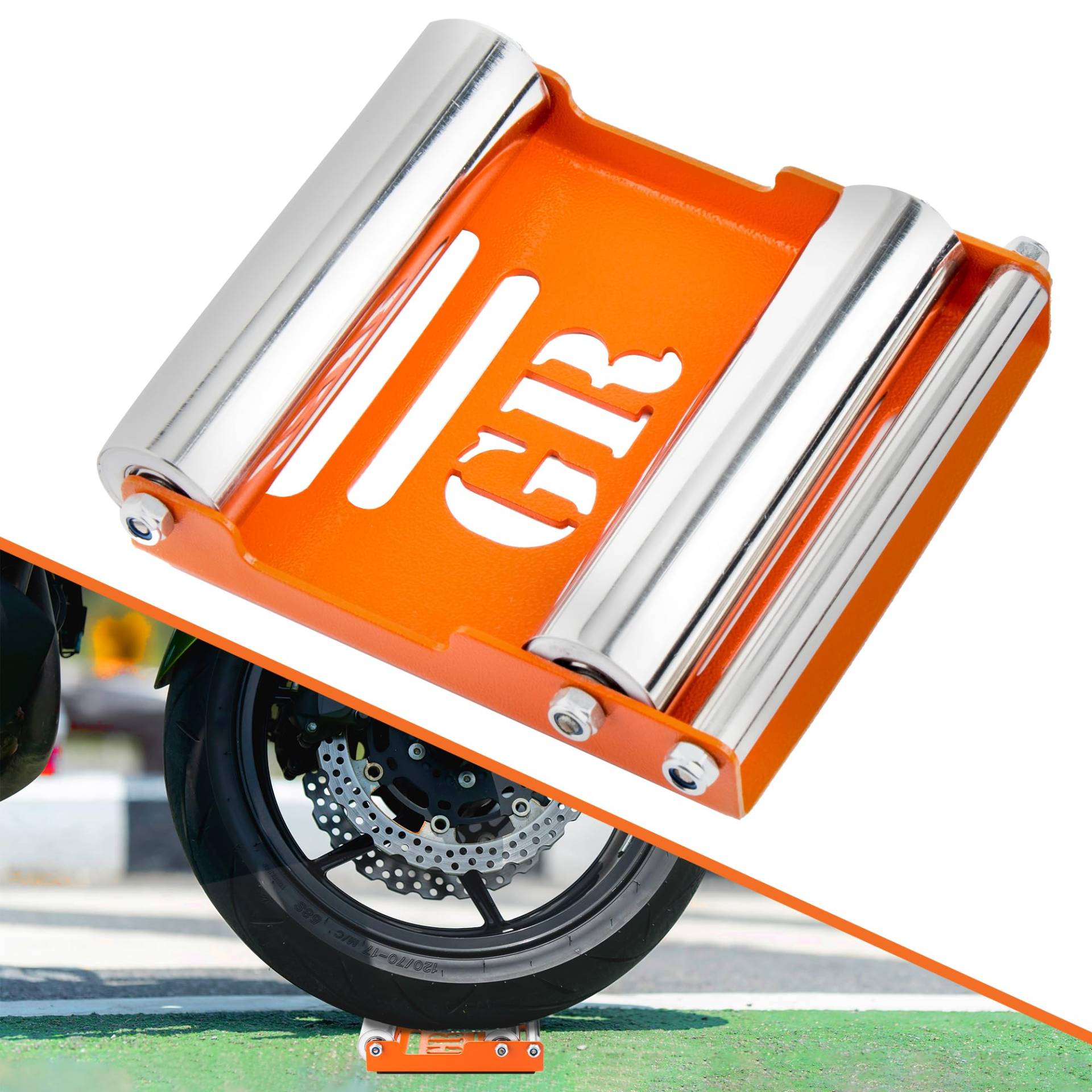 Grand PitStop Motorrad-Reinigungsständer - Paddock Stand Ersatz - Rollenständer für Reifenreinigung & Kettenschmierung - GRoller (Mittel (Fahrräder < 485 lb & Reifenbreite <180 mm)) von GRAND PITSTOP