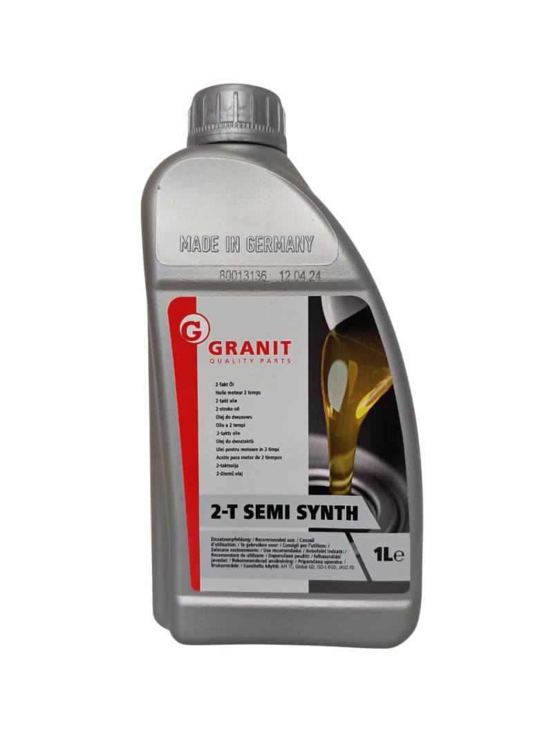 Granit 21088900 Zweitaktmotorenöl 2-Takt Öl für Motorsägen Motorsensen Motorgeräte Gartengeräte teilsynthetisch 1 Liter von GRANIT