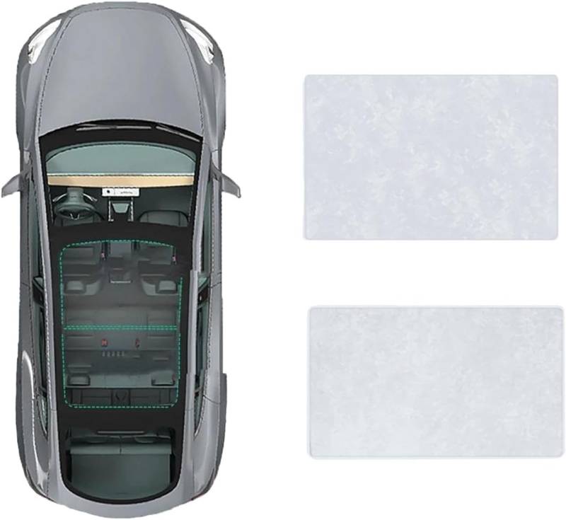 Auto-Schiebedach-Sonnenschutz für Audi A4L 2017-, Anti-UV Sonnenschutz Abdeckung Schiebedach Dach Wärme Isolierung Sonnenblende,B-Gray White Suede von GREB