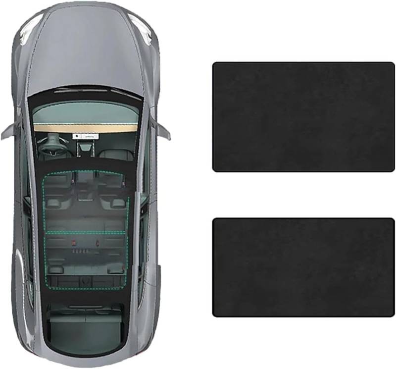 Auto-Schiebedach-Sonnenschutz für Audi A4L 2017-, Anti-UV Sonnenschutz Abdeckung Schiebedach Dach Wärme Isolierung Sonnenblende,D-Black Suede von GREB