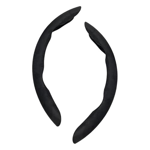 Auto Wildleder Lenkradbezug für Vw New Beetle Hatchback (9C1 1C1) 1998-2010, Segmentierter Lenkrad Abdeckung Auto Universal Lenkrad Schutzhülle Anti Rutsch,A-Black von GREB
