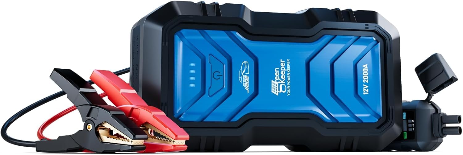 Starthilfe Powerbank 2000A Tragbarer 12V Starthilfekabel & Booster für Benzin 7.0L, Diesel 6.5L Auto Starthilfe mit Jump Starter Safe Autobatterie Booster KFZ DC 12V/6A, Effizient für alle Wetterlagen Starthilfe Powerbank 2000A Tragbarer 12V Starthilfekabel & Booster für Benzin 7.0L, Diesel 6.5L Auto Starthilfe mit Jump Starter Safe Autobatterie Booster KFZ DC 12V/6A, Effizient für alle Wetterlagen von GREEN KEEPER