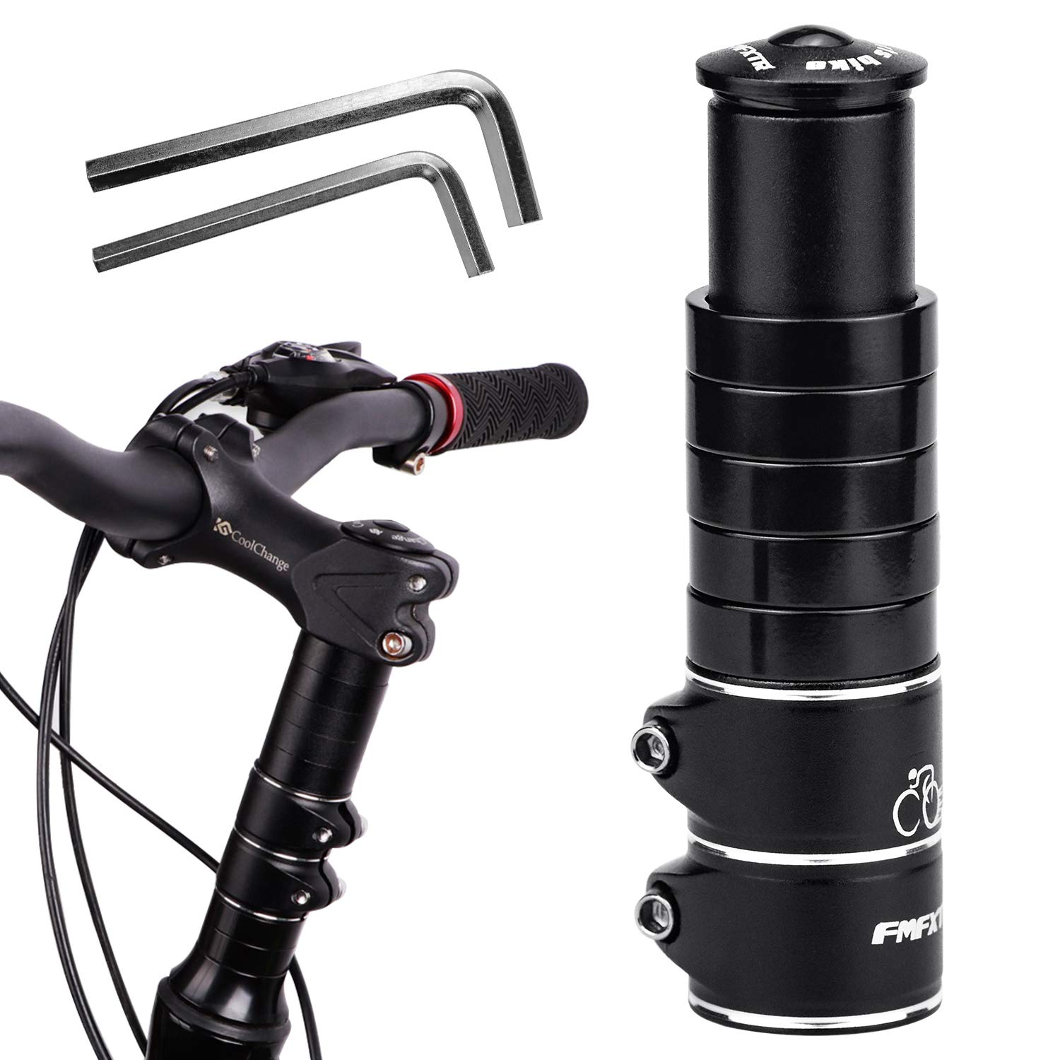Rlongtou Fahrradlenker Erhöhung Lenkererhöhung Fahrrad MTB mit Sechskantschlüsseln Fahrrad Vorbau Fabelschaftverlängerung Adapter für 28,6 mm Gabel, Aluminium Legierung, Schwarz Rlongtou Fahrradlenker Erhöhung Lenkererhöhung Fahrrad MTB mit Sechskantschlüsseln Fahrrad Vorbau Fabelschaftverlängerung Adapter für 28,6 mm Gabel, Aluminium Legierung, Schwarz von binoa