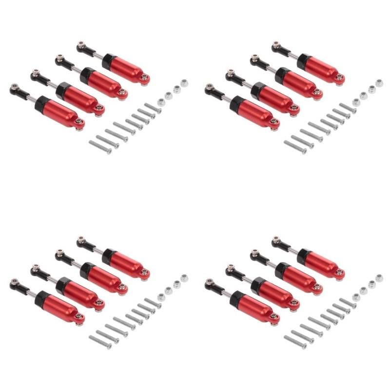 GREOHNMPAW 16 Stücke Legierung Stoß DäMpfer für 1:16 C-14 C-24 Pickup Raupen Halb Rc Auto Teile Upgrade Modifizierte Teile, Rot von GREOHNMPAW