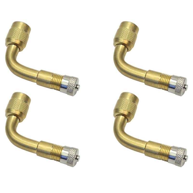 GREOHNMPAW 4X Motorrad Auto Reifen Ventil Verlaengerung Adapter - 90 Grad Kurve von GREOHNMPAW