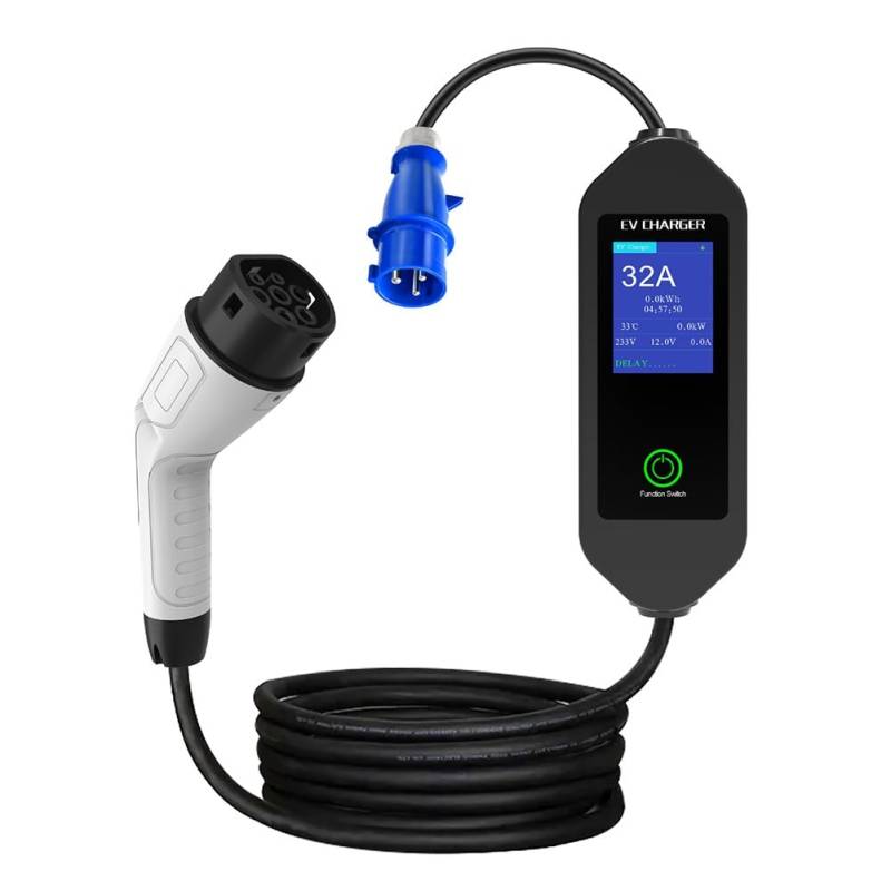 GREOHNMPAW Elektroauto-Ladegerät 7KW 32A Schnelllade-Portable EVSE mit WiFi-App und Bluetooth-Steuerung von GREOHNMPAW