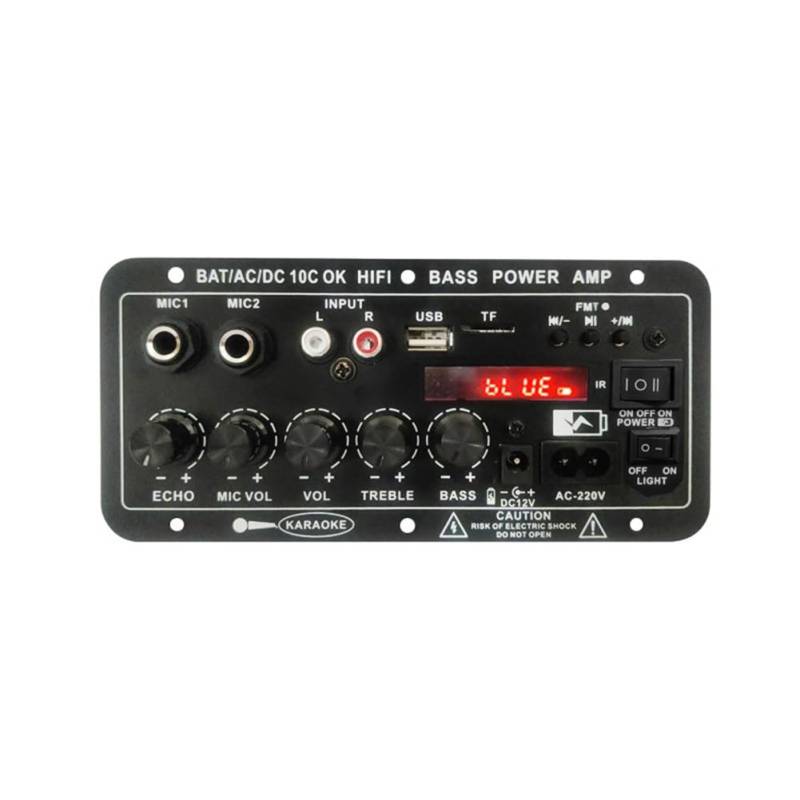 GREOHNMPAW Leistungsverstärkungsplatine D10C BT 5.0 Dual-Mikrofon-Subwoofer-Batterie Wiederaufladbare Digitale Verstärkerplatine Karaoke (EU) von GREOHNMPAW