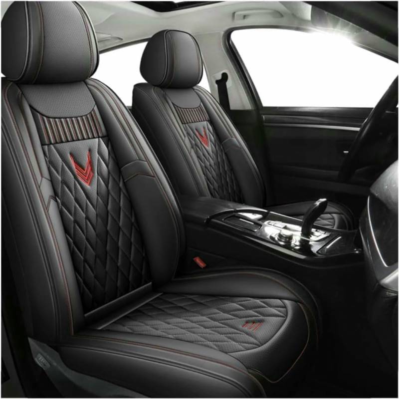 GRFERT CLLYCRSM Universal-Autositzbezug-Sets für Hyundai Palisade Tucson KONA IONIQ Grandeur RM16 SantaFe i20 i10 Matrix ix35, passend für die meisten Autos, Seitenairbag-kompatibel, Schwarz von GRFERT