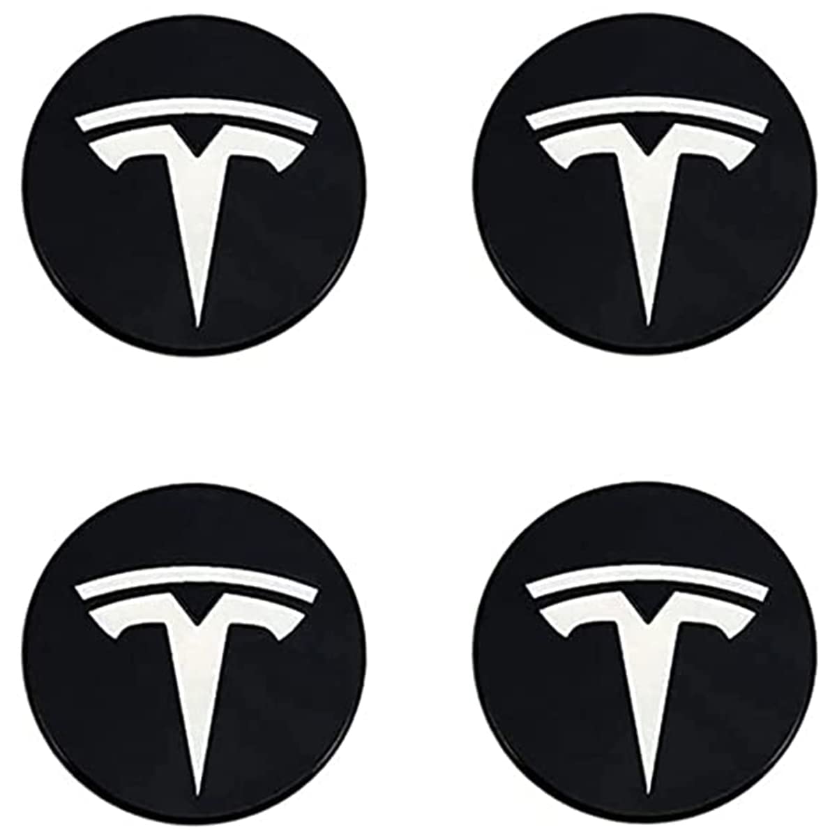 4 Stück 56mm Auto-Nabenkappen-Aufkleber für Tesla Model 3/S/X/Y 2017-2022, Auto-Rad-Mitte-Naben-Kappen-Aufkleber Staubschutzabdeckung,A von GRFIT