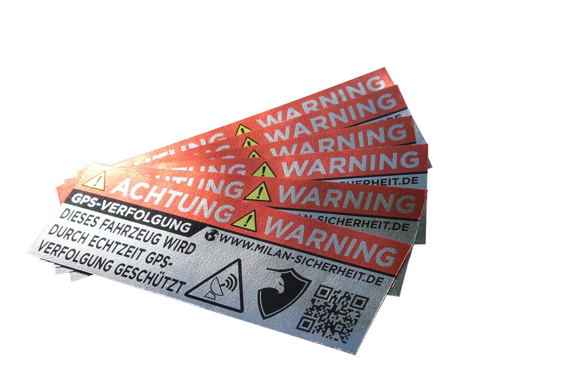 6X GPS Fahrrad Sticker Tracker Alarm Aufkleber mit echter Webseite auf dem Anti-Diebstahl Warnaufkleber für Auto, Motorrad und Fahrrad Ortungs-Signal Aussenklebend (Silber) von GRIP&BENDER