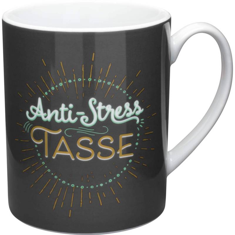 GRUSS & CO XL-Tasse Motiv "Anti-Stress" | Große Tasse aus Porzellan, Jumbo-Tasse, 60 cl, Tasse mit Spruch | Geschenk, Freund, Freundin | 47000 von GRUSS & CO