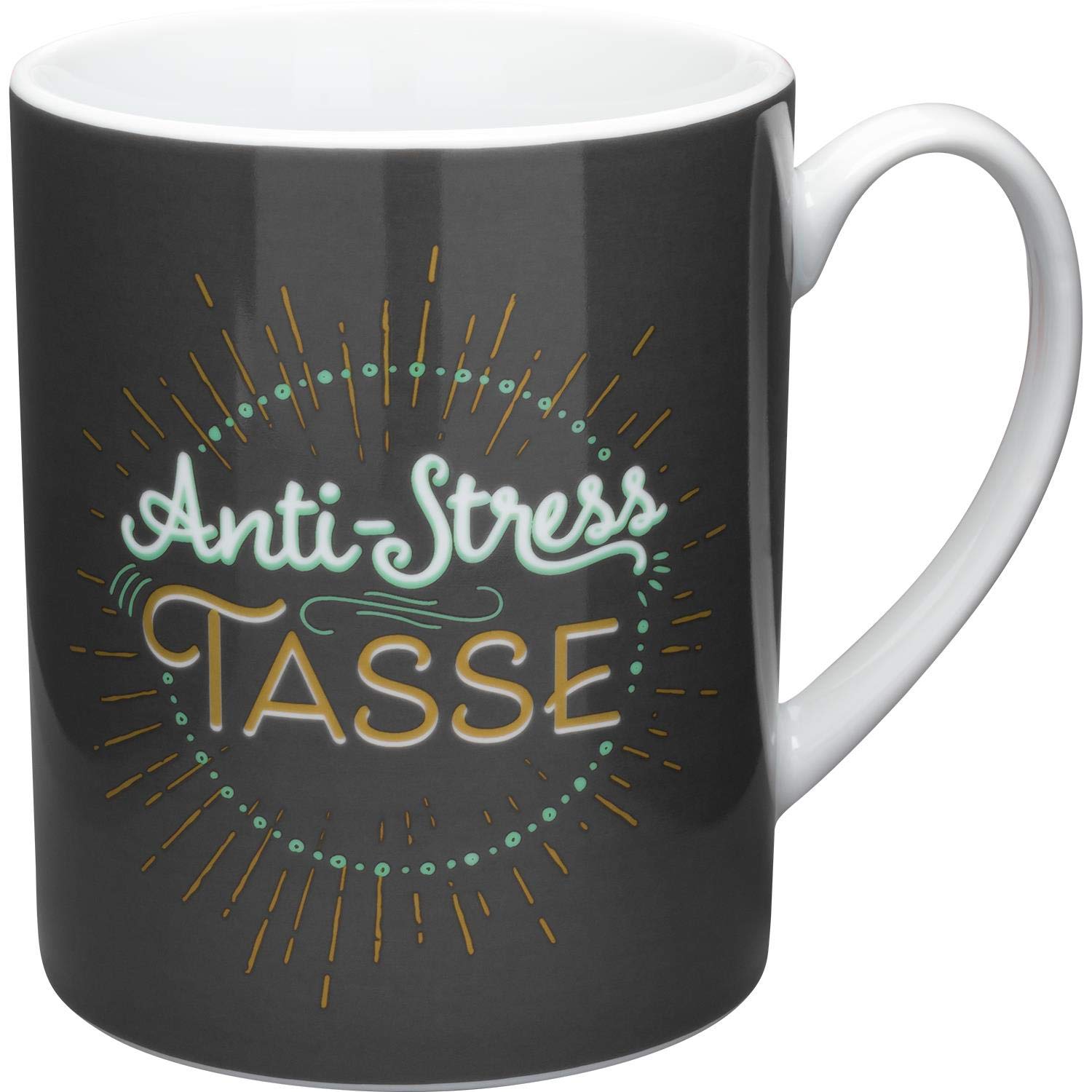 GRUSS & CO XL-Tasse Motiv "Anti-Stress" | Große Tasse aus Porzellan, Jumbo-Tasse, 60 cl, Tasse mit Spruch | Geschenk, Freund, Freundin | 47000 von GRUSS & CO
