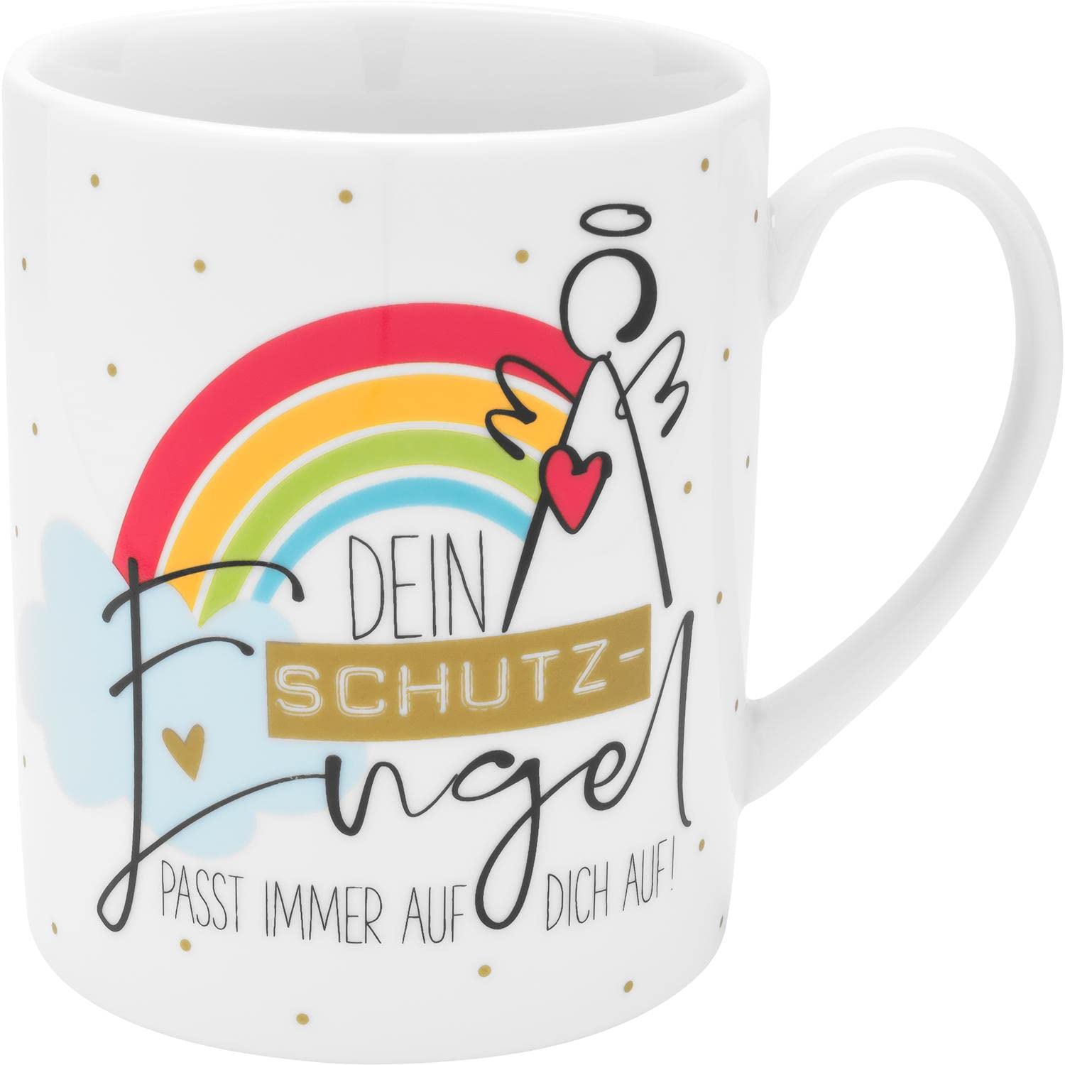 GRUSS & CO XL-Tasse Motiv "Engel" | Große Tasse aus Porzellan, Jumbo-Tasse, 60 cl, Tasse mit Spruch | Geschenk, Schutzengel | 47773 von GRUSS & CO