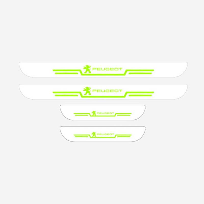 GRZZCYBF 4Pcs Türschweller Schutz for Peugeot 308CC 2009-2016,Einstiegsleisten Aufkleber Auto Türschutz Anti Kratzer Einstiegsleisten Auto Zubehör,A-1-luminous von GRZZCYBF
