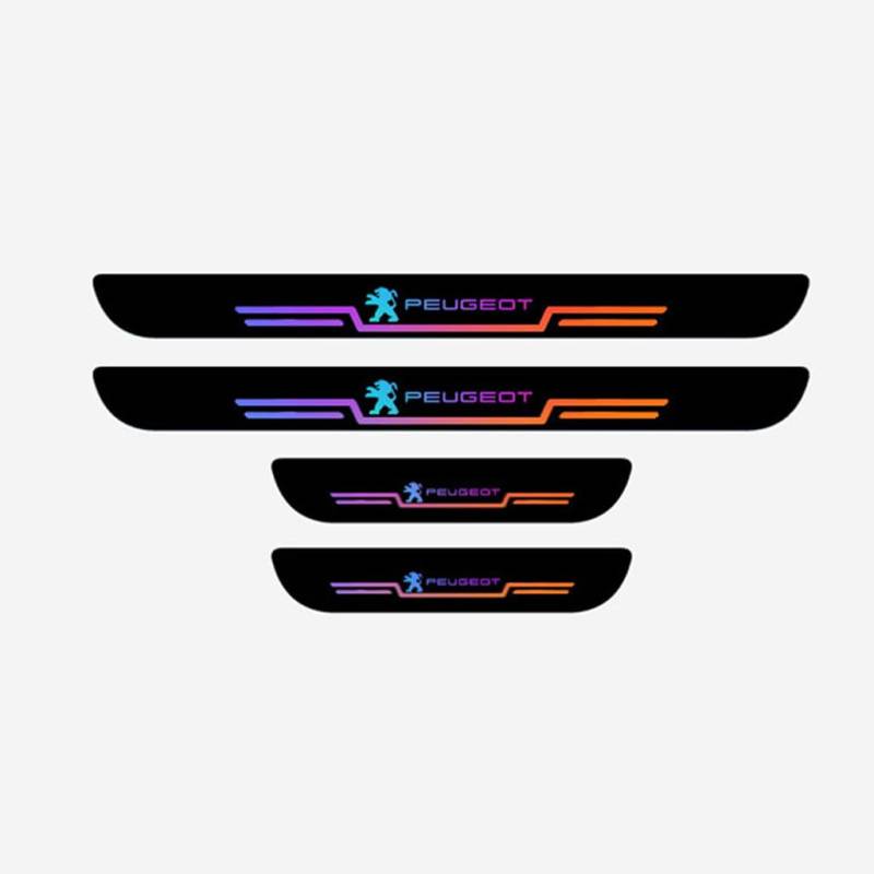 GRZZCYBF 4Pcs Türschweller Schutz for Peugeot 508 2010-2024,Einstiegsleisten Aufkleber Auto Türschutz Anti Kratzer Einstiegsleisten Auto Zubehör, B-2-colorful von GRZZCYBF