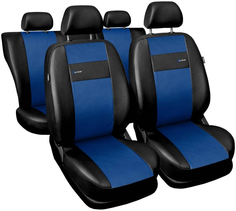 GSC Sitzbezüge Auto Komplett 5-Sitze Universal Autositzbezüge Schonbezüge Kunst Leder X-LINE, kompatibel mit Ford Focus von Auto-Dekor