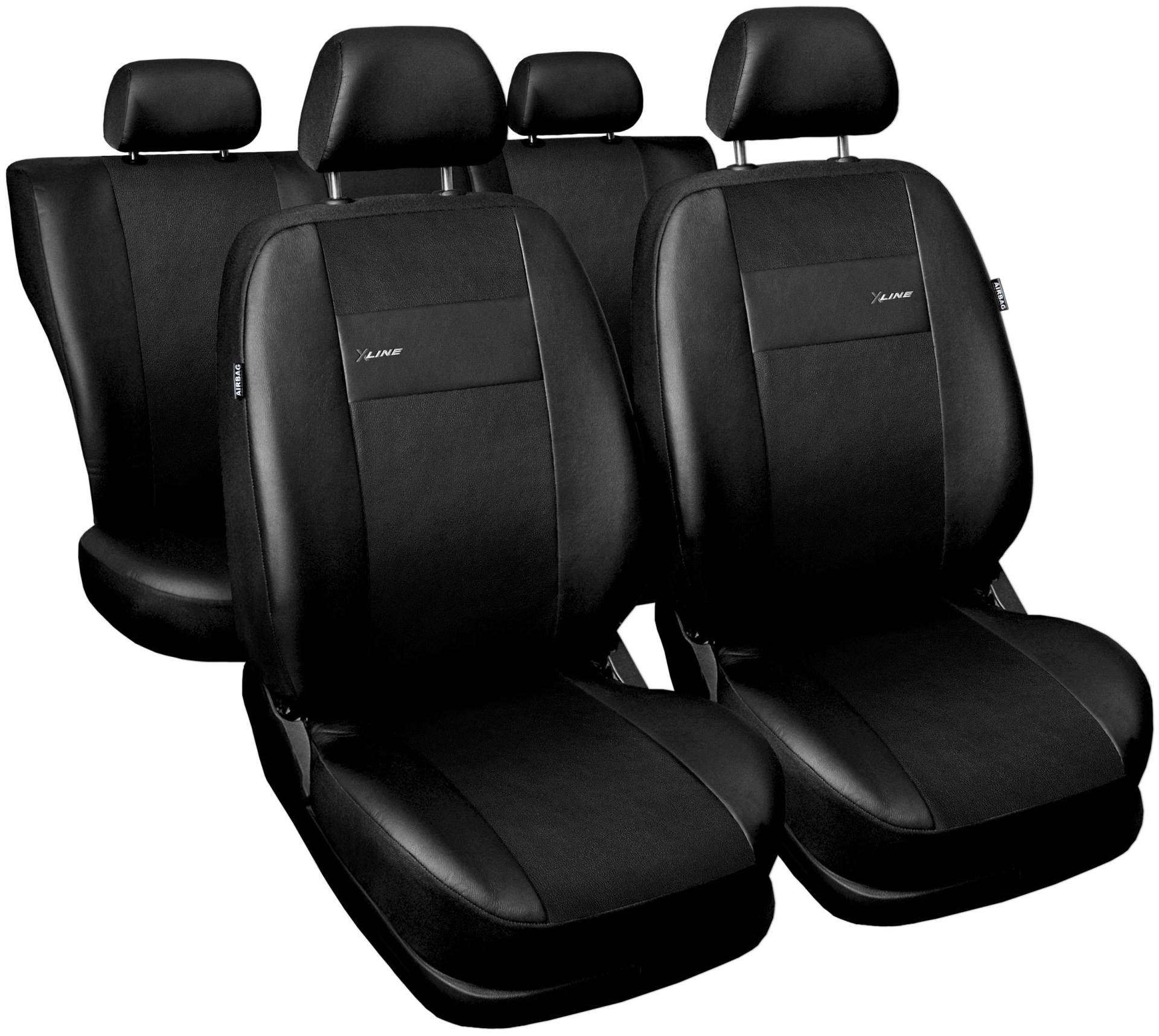 GSC Sitzbezüge Auto Komplett 5-Sitze Universal Autositzbezüge Schonbezüge Kunst Leder X-LINE, kompatibel mit Mercedes C Klasse von GSC