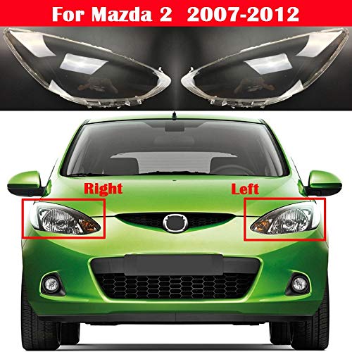 GSDGBDFE Scheinwerferabdeckung Autoscheinwerfer Shell Lampenschirm Transparente Abdeckung Scheinwerfer Glas Scheinwerfer Objektivabdeckung Für Mazda 2 2007-2012 (Color : Left and Right) von GSDGBDFE