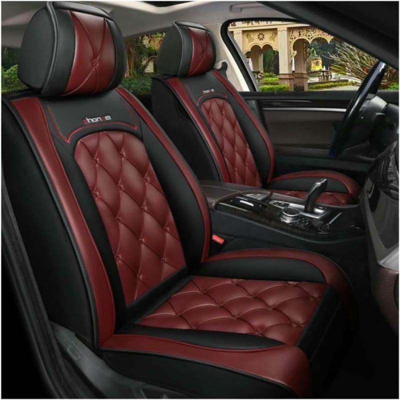 GSDOMJ Autositzbezüge passend für MBZ GLB-Klasse GLB 200d X247 GLB 220d X247 GLB 250 X247 GLB 200 X247, echtes Leder, wasserdicht und atmungsaktiv, 5-Sitzer-Sitzbezug, Autoteile, Rot von GSDOMJ