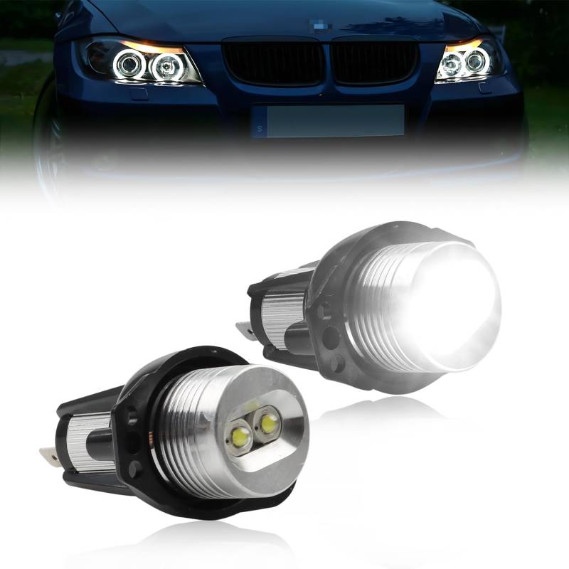 GSOWO Halo Marker Ring 6000 K 10 W für E90 2005-2008 E91 2005-2008, [Langlebig & Effizient] Hochwertige Can-bus Fehlerfrei, 2 Stücke von GSOWO
