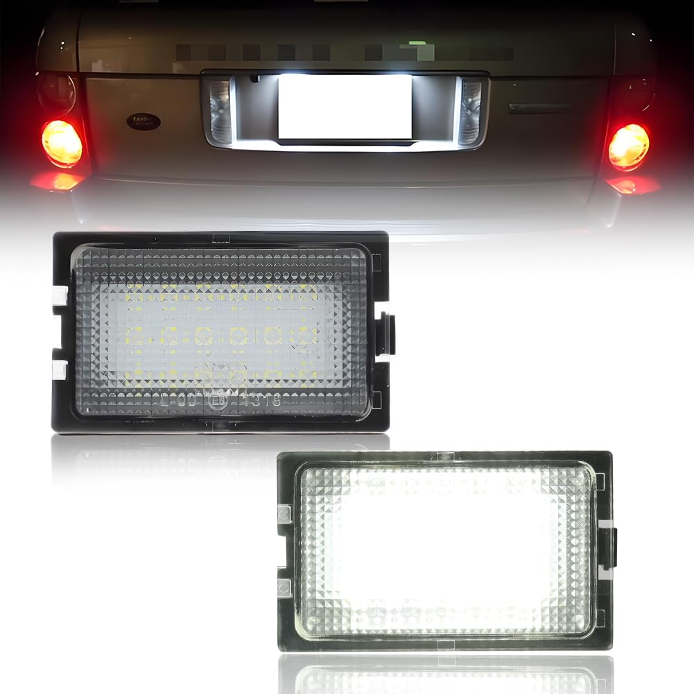GSOWO LED Kennzeichenbeleuchtung für Land Ro-ver L319 L359 LR2 2008-2015 LR3 LR4 Range Ro-ver Sport L320, Hochwertige Can-bus Fehlerfrei 18 SMD Nummernschildbeleuchtung, 2 Stücke GSOWO LED Kennzeichenbeleuchtung für Land Ro-ver L319 L359 LR2 2008-2015 LR3 LR4 Range Ro-ver Sport L320, Hochwertige Can-bus Fehlerfrei 18 SMD Nummernschildbeleuchtung, 2 Stücke von GSOWO