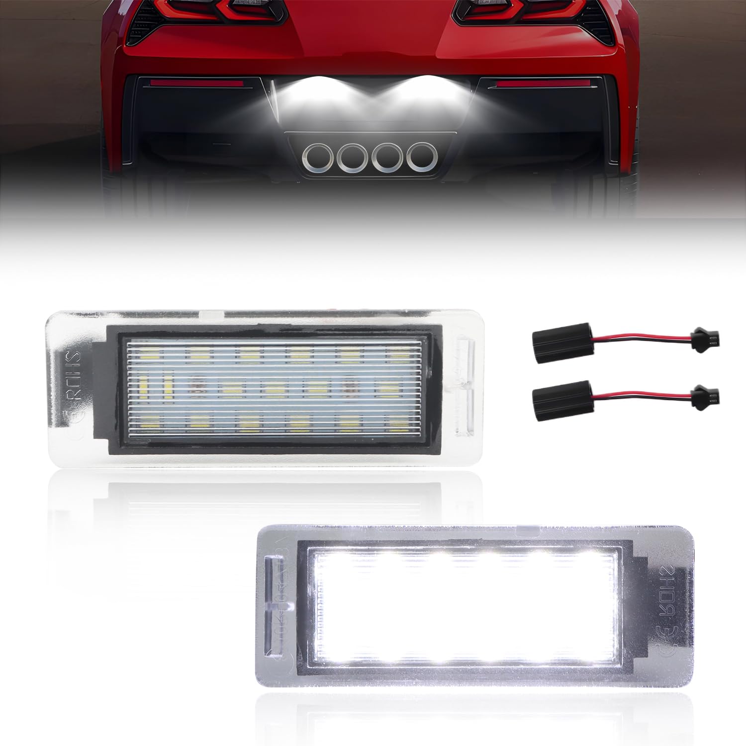 GSOWO LED Kennzeichenbeleuchtung für Mokka Insignia ATS CTS Corvette Camaro Sonic Cruze Verano Envision Allure Acadia, Hochwertige Can-bus Fehlerfrei 18 SMD Nummernschildbeleuchtung, 2 Stücke GSOWO LED Kennzeichenbeleuchtung für Mokka Insignia ATS CTS Corvette Camaro Sonic Cruze Verano Envision Allure Acadia, Hochwertige Can-bus Fehlerfrei 18 SMD Nummernschildbeleuchtung, 2 Stücke von GSOWO