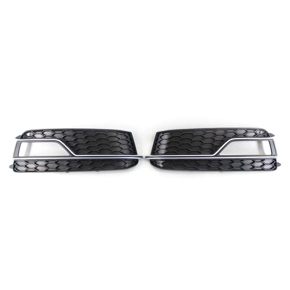 GSRECY Für A5 S-Line S5 2013-2016 Frontstoßstange Nebelscheinwerfer Grill Kühlergrillabdeckung Verkleidungspaar (Chromverkleidung) von GSRECY