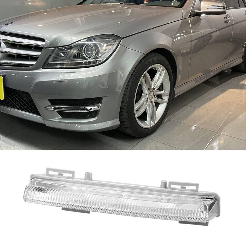 GSRECY LED Tagfahrlicht Links Rechts DRL kompatibel mit Mercedes C E Klasse SLK W204 S204 C180 C200 C220 C250 C300 C320 2007-2014 (links) von GSRECY