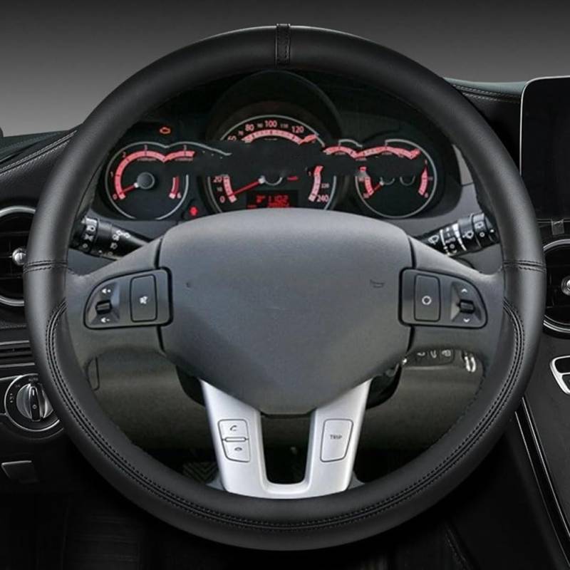 Auto Lenkradbezug Für VW ID.7 I 2023 2024 2025, Lenkradhülle Anti Rutsch Atmungsaktiv Lenkrad Abdeckung Lenkradschoner Lenkradschutz Innere Zubehör,A-O von GTALIJHN