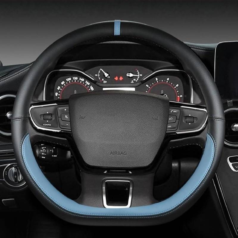 Auto Lenkradbezug Für VW Tiguan 2015-2021, Lenkradhülle Anti Rutsch Atmungsaktiv Lenkrad Abdeckung Lenkradschoner Lenkradschutz Innere Zubehör,D-D von GTALIJHN