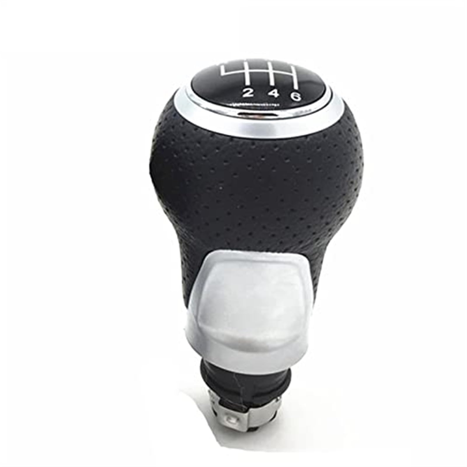 Für A4 S4 B8 8K Für A5 8T Für Q5 8R 2007 2008-2015 Manuelle Auto schaltknauf Hebel Stift Leder Gamasche Boot Abdeckung Fall Kragen Schaltknöpfe Kopf(‎Silver R123456) von GTDTKGANAK