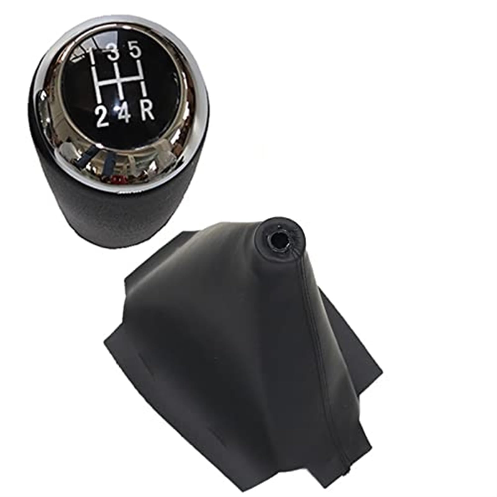 Für Mazda 6 II GH 2007 2008 2009 2010 2011 2012 Pu Leder Auto Shift Schaltknauf Hebel Gaitor Boot CoverCar Schaltknauf Kopf Schaltknöpfe Kopf(‎Chrome) von GTDTKGANAK
