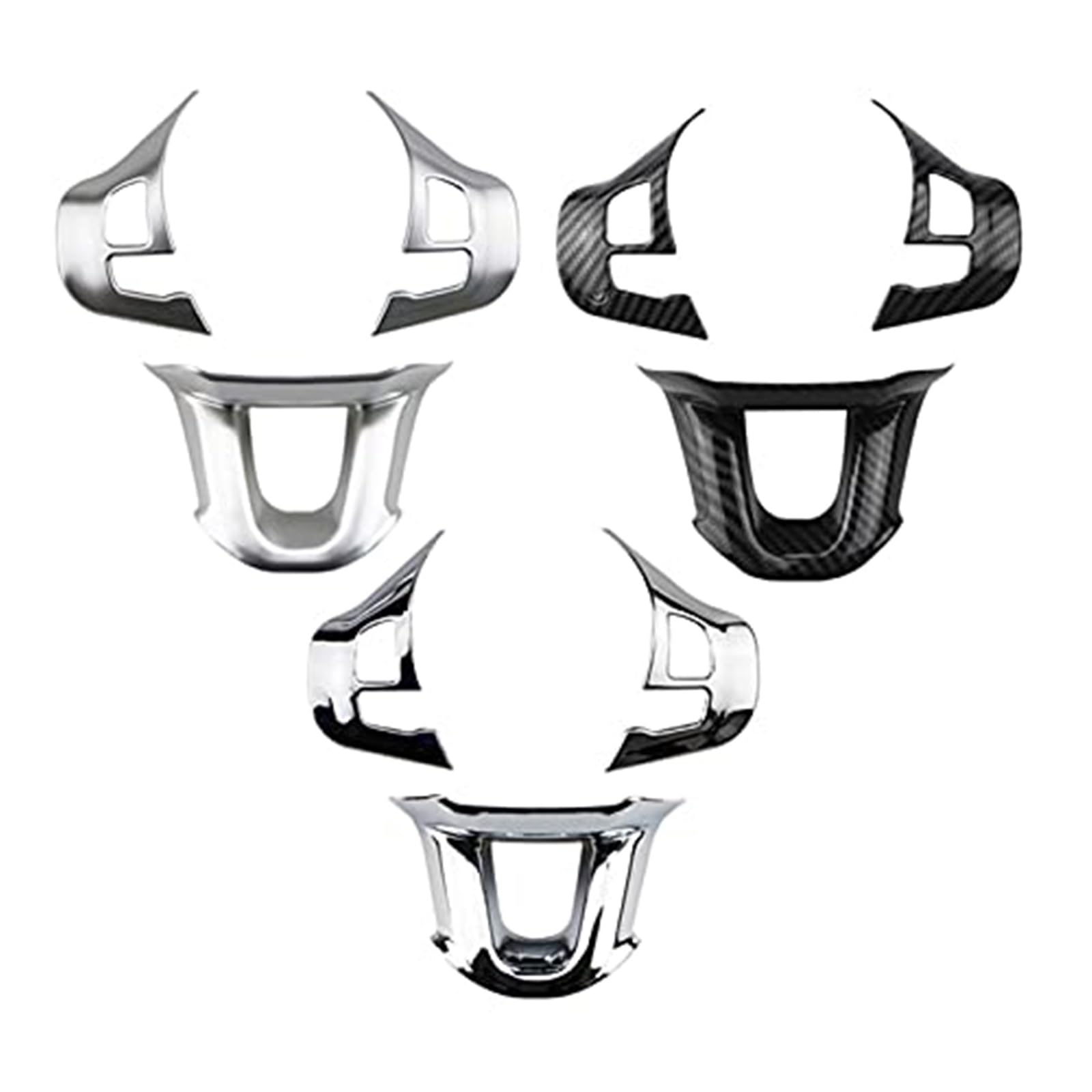 Lenkradbezug für Autos Für 2008 208 308 2014 2015 2016 2017 2018 Xwang Store 3 Teile/Satz Auto Lenkrad Dekoration Abdeckung Trim Aufkleber Schutz(Bright Silver) von GTDTKGANAK