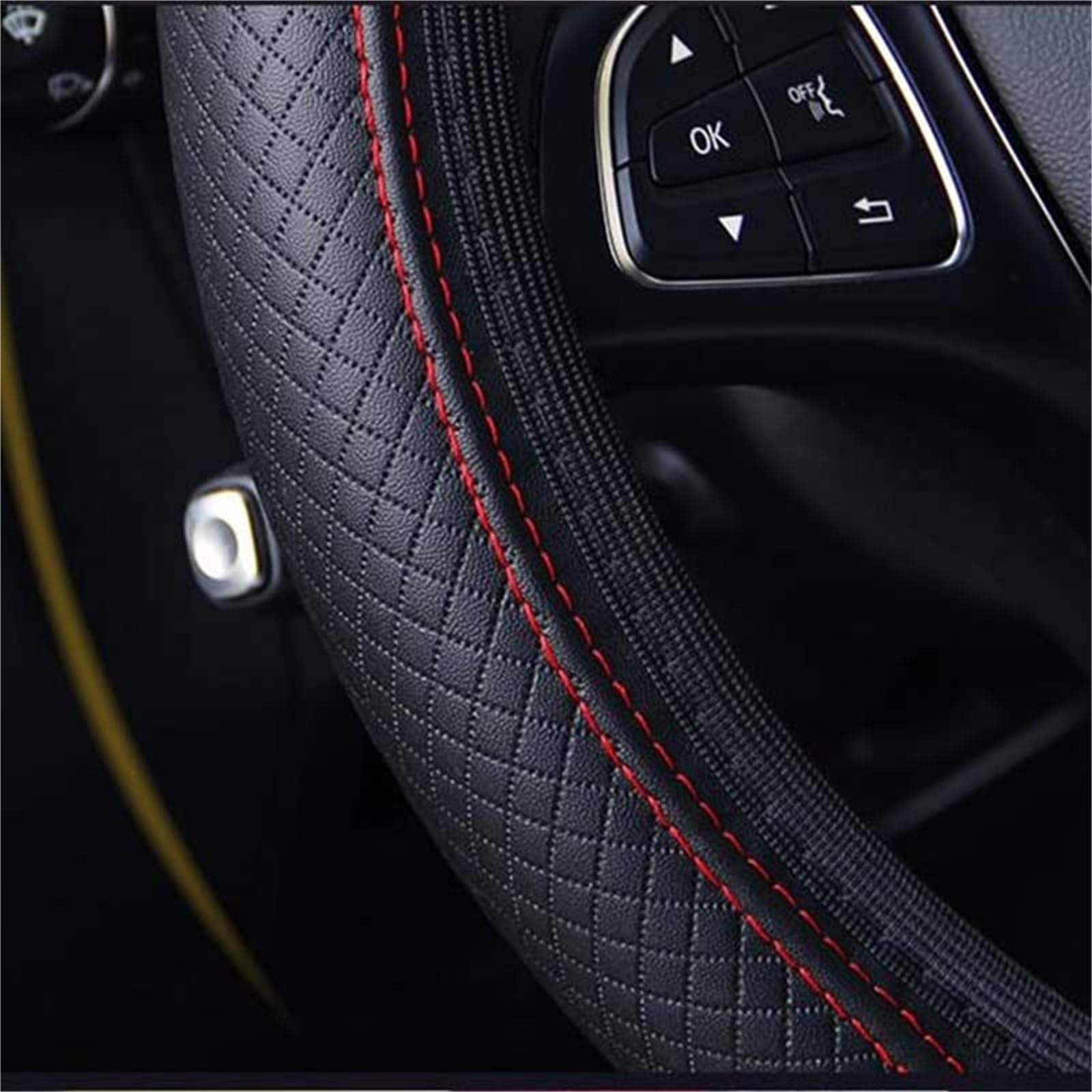 Lenkradbezug für Autos Für 36CM -38CM Lenkradabdeckung Geflecht auf der Lenkradabdeckung Auto Auto Radabdeckung Lenkschutzabdeckung Schutz(2) von GTDTKGANAK