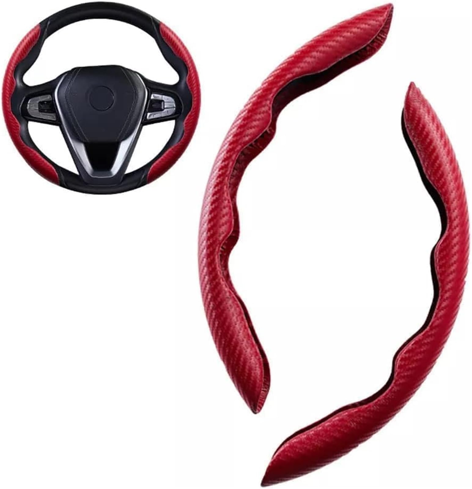 Lenkradbezug für Autos Für Benz Für Classe B Für Sport Für Tourer 2011-2018 Atmungsaktive Anti-Slip Bequemes Lenkrad Zubehör 2pcs Schutz(Red) von GTDTKGANAK