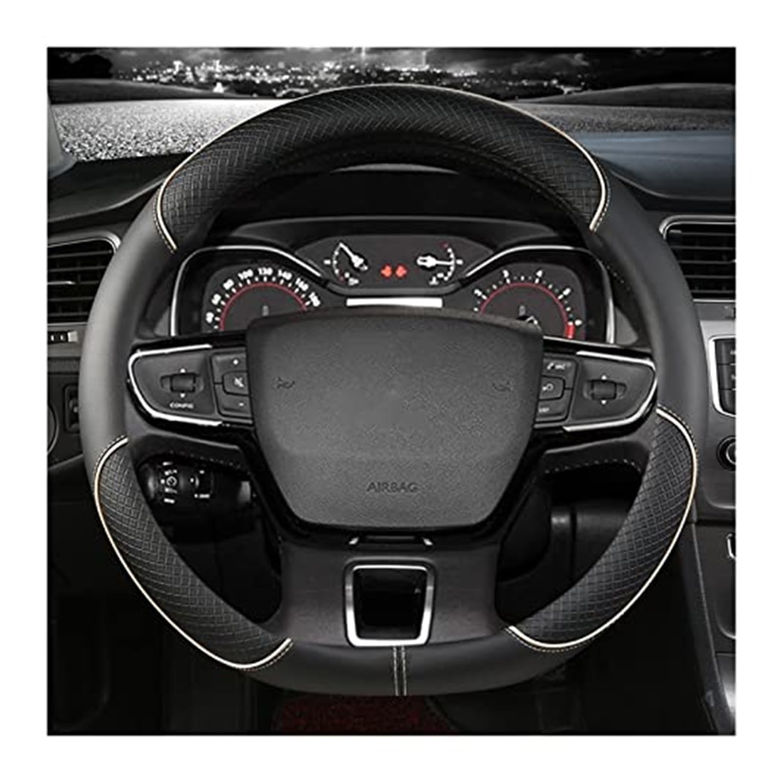 Lenkradbezug für Autos Für Citroen C1 C2 Für C3 Für C4 Für C5 C4L Für Berlingo Für C4 Für Picasso Für C5 Für AIRCROSS Auto Lenkrad Abdeckung Faser Schutz(A-D) von GTDTKGANAK