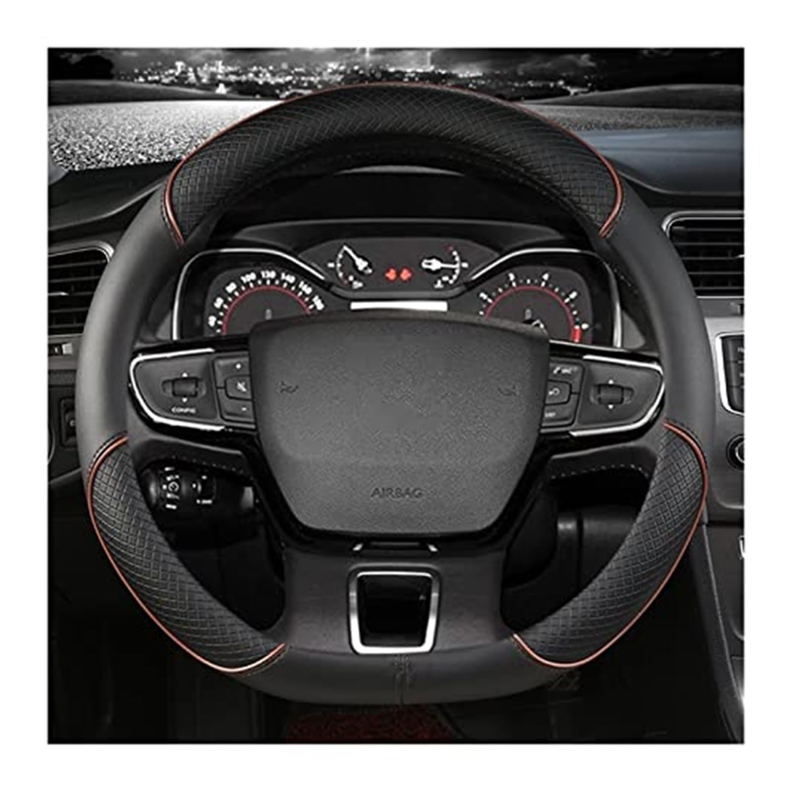 Lenkradbezug für Autos Für Citroen C1 C2 Für C3 Für C4 Für C5 C4L Für Berlingo Für C4 Für Picasso Für C5 Für AIRCROSS Auto Lenkrad Abdeckung Faser Schutz(C-D) von GTDTKGANAK