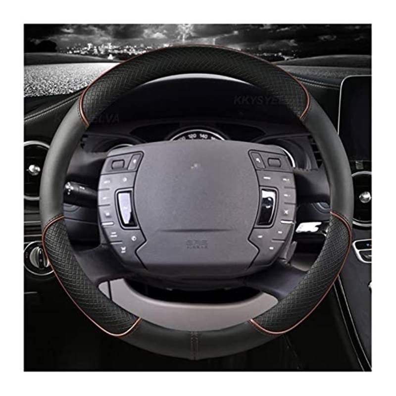 Lenkradbezug für Autos Für Citroen C1 C2 Für C3 Für C4 Für C5 C4L Für Berlingo Für C4 Für Picasso Für C5 Für AIRCROSS Auto Lenkrad Abdeckung Faser Schutz(C-O) von GTDTKGANAK