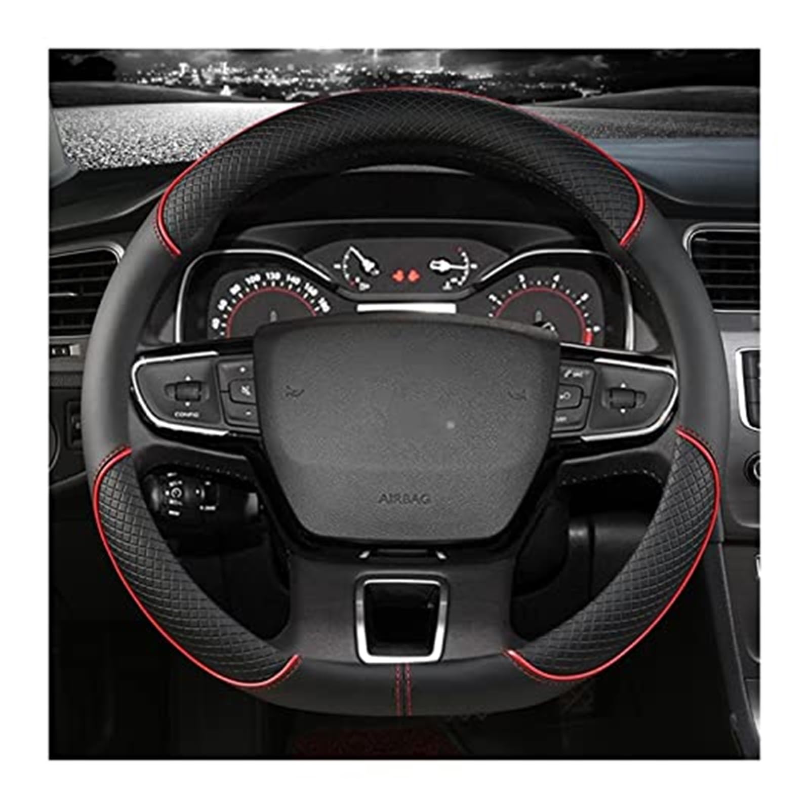 Lenkradbezug für Autos Für Citroen C1 C2 Für C3 Für C4 Für C5 C4L Für Berlingo Für C4 Für Picasso Für C5 Für AIRCROSS Auto Lenkrad Abdeckung Faser Schutz(D-D) von GTDTKGANAK