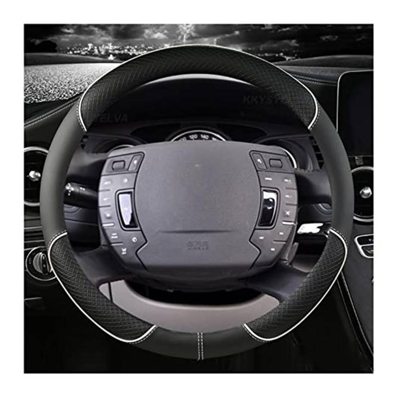 Lenkradbezug für Autos Für Citroen C1 C2 Für C3 Für C4 Für C5 C4L Für Berlingo Für C4 Für Picasso Für C5 Für AIRCROSS Auto Lenkrad Abdeckung Faser Schutz(E-O) von GTDTKGANAK