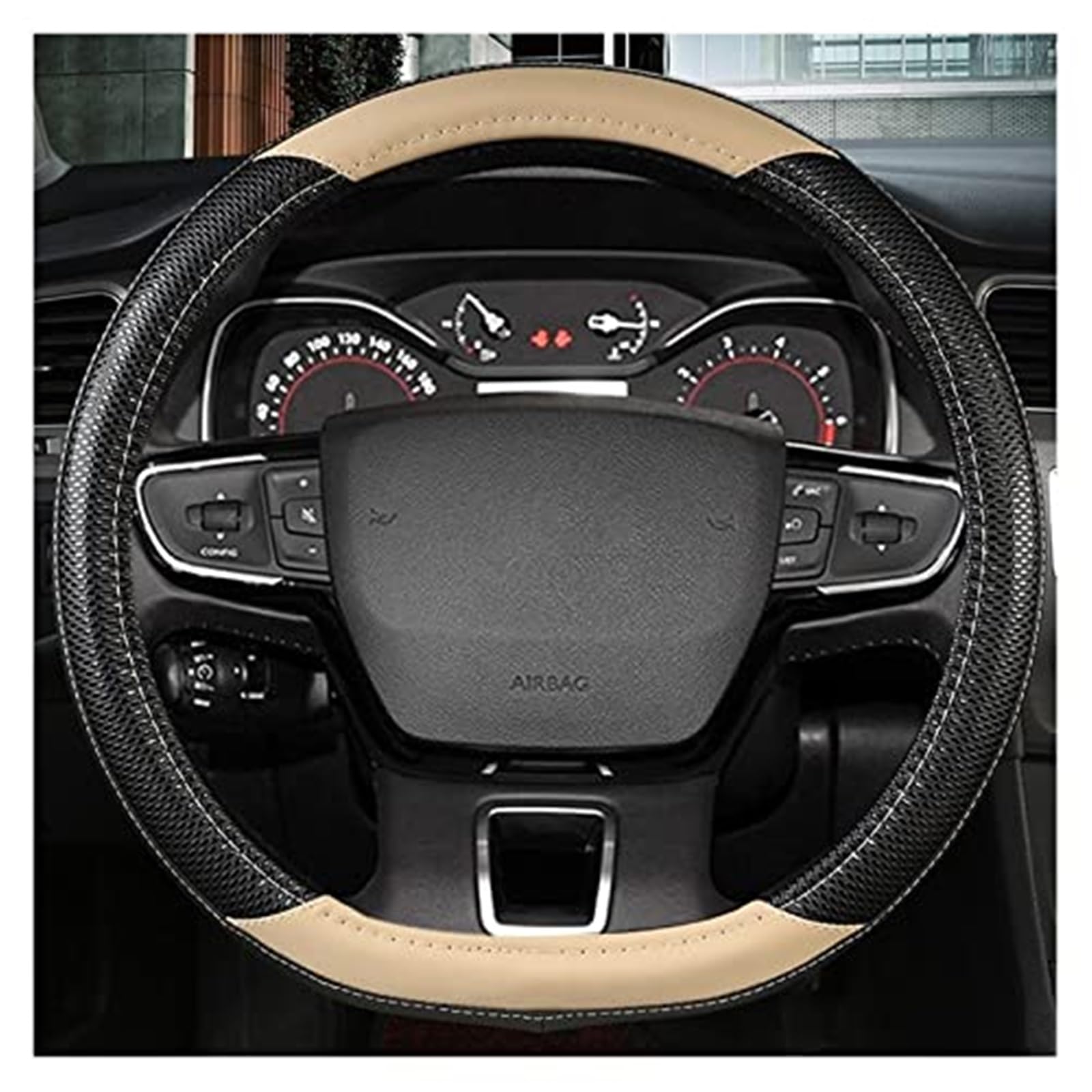 Lenkradbezug für Autos Für Citroen C2 Für C3 C4L Für Berlingo Für C5 Für C-Elysee Für C-Triomphe C1 Für C4 Für C3 XR D Form O Form Auto lenkrad Abdeckung Schutz(A-d) von GTDTKGANAK