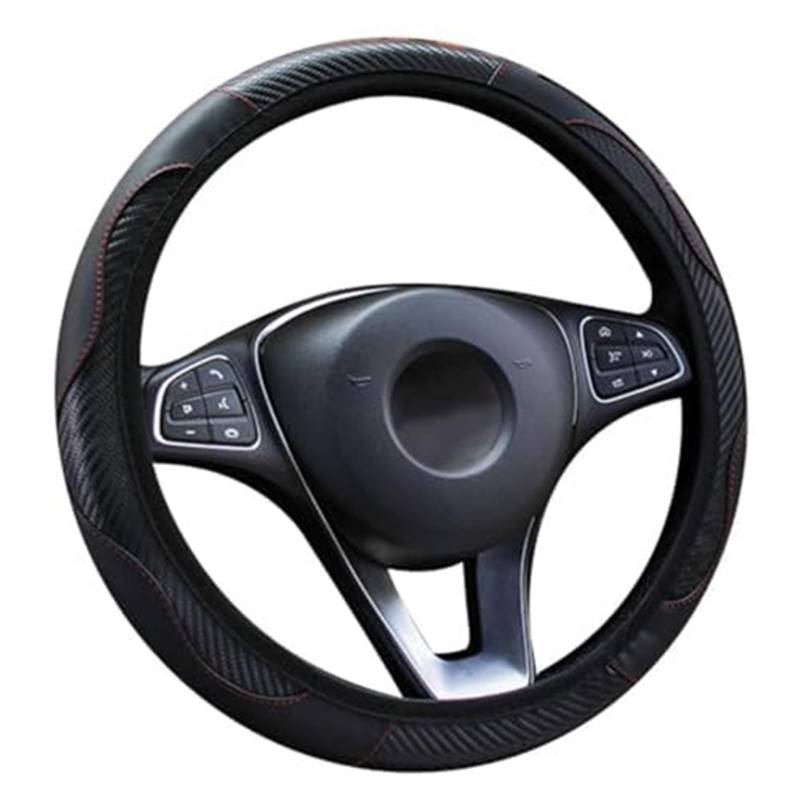 Lenkradbezug für Autos Für Citroen Für C3 Für Aircross 2017-2022 2023 2024 Carbon Faser Atmungsaktive Anti-Slip 37-39CM Auto Lenkrad Abdeckung Leder Schutz(B) von GTDTKGANAK