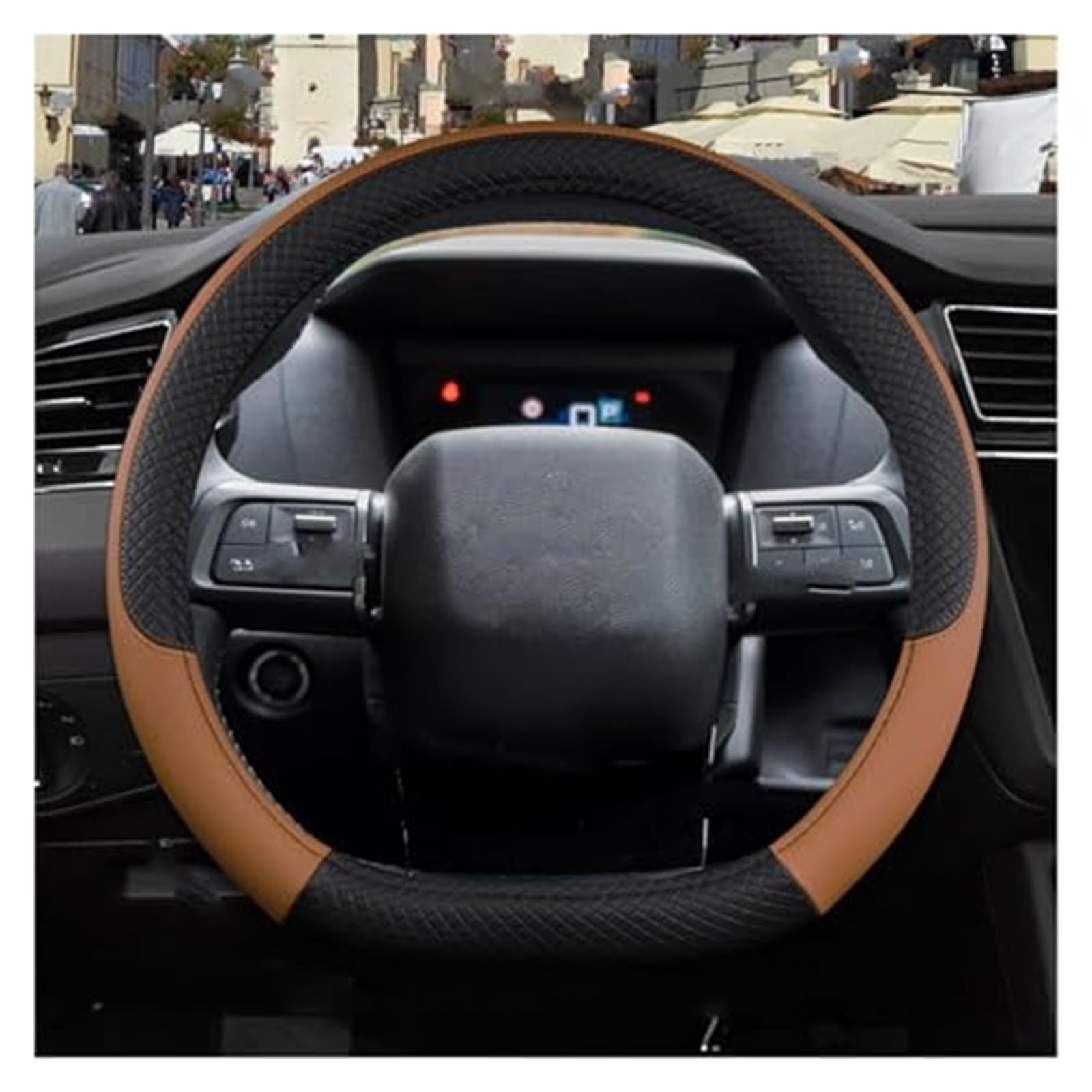 Lenkradbezug für Autos Für Citroen Für C4 2021 2022 2023 37 cm Auto Lenkrad Abdeckung Nicht-Slip Auto Lenkung Abdeckung Lenkrad hülse Schutz(3) von GTDTKGANAK