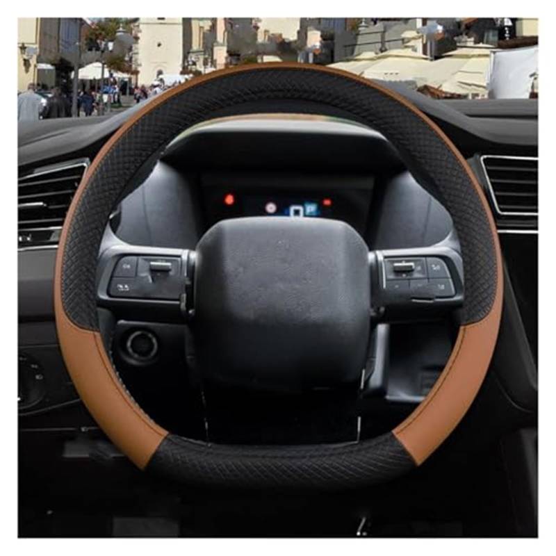 Lenkradbezug für Autos Für Citroen Für C4 2021 2022 2023 37 cm Auto Lenkrad Abdeckung Nicht-Slip Auto Lenkung Abdeckung Lenkrad hülse Schutz(3) von GTDTKGANAK