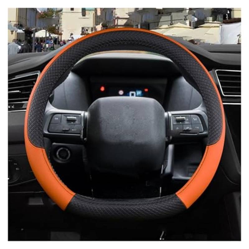 Lenkradbezug für Autos Für Citroen Für C4 2021 2022 2023 37 cm Auto Lenkrad Abdeckung Nicht-Slip Auto Lenkung Abdeckung Lenkrad hülse Schutz(4) von GTDTKGANAK